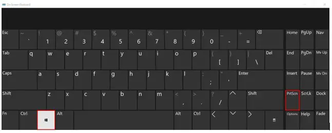 on-screen keyboard