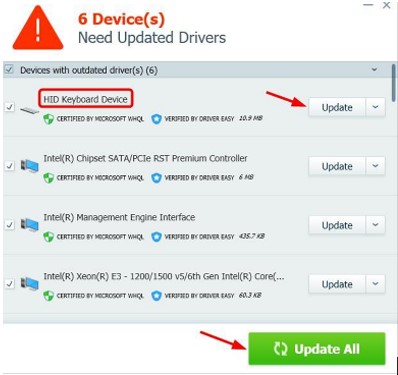 Update keyboard drivers