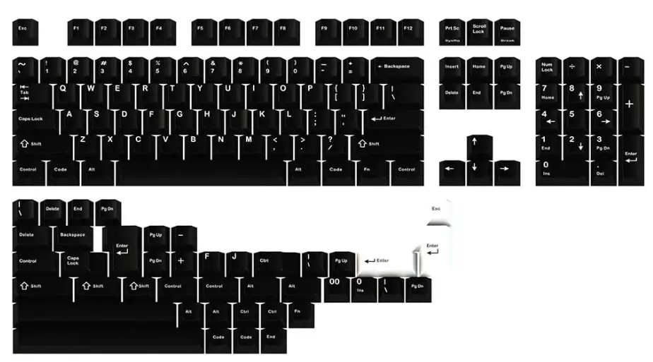 DROP GMK White-On-Black Custom Mechanical Keyboard Keycap Set
