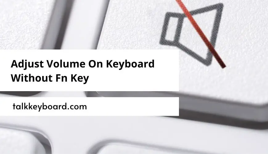 Adjust Volume On Keyboard Without Fn Key