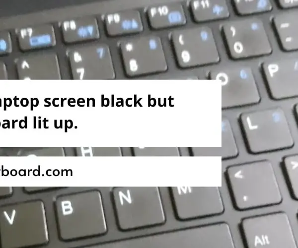 Dell laptop screen black but keyboard lit up.