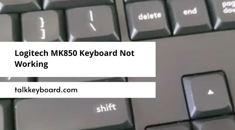 Logitech MK850 Keyboard Not Working
